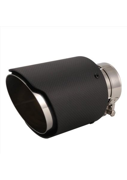 Araç Mat Karbon Fiber Egzoz Uçu 63-101MM Evrensel Araç Egzoz Boru Modifikasyonu Kuyruk Boğaz Klipsli Kuyruk Borusu (Yurt Dışından)