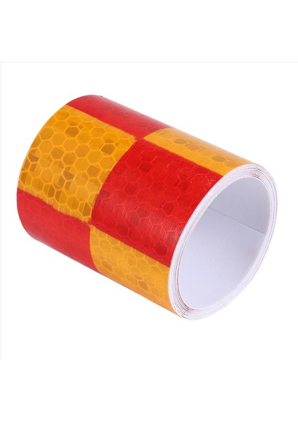 1m Yansıtıcı Güvenlik Uyarısı Gözden Geçirme Bant Çıkartması Kırmızı+Sarı (Yurt Dışından)