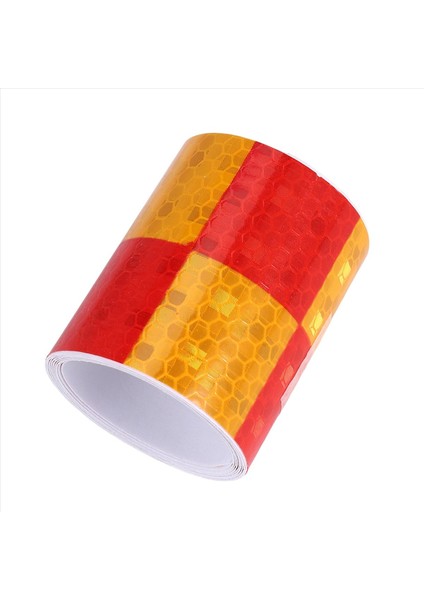 1m Yansıtıcı Güvenlik Uyarısı Gözden Geçirme Bant Çıkartması Kırmızı+Sarı (Yurt Dışından) fiyatları