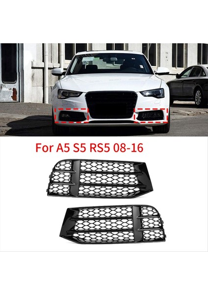 1 Çift Sis Izgarası Petek Petek Örtüsü Audi A5 S5 Rs5 08-16 Dekoratif Modifikasyon Parçaları Için (Yurt Dışından)