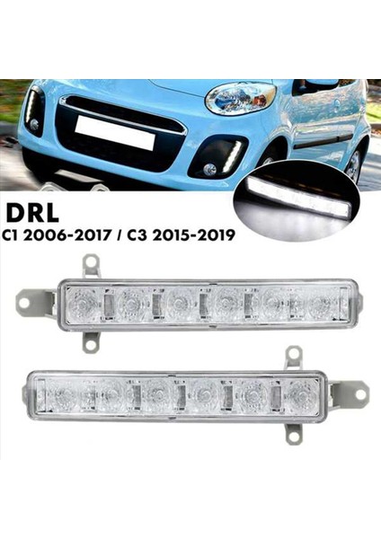 4x Araba L+R LED Citroen C1 06-17 Citroen C3 15-19 Otomatik Sürüş Lambası Gündüz Çalışan Işık Tampon Lambası (Yurt Dışından) fiyatları