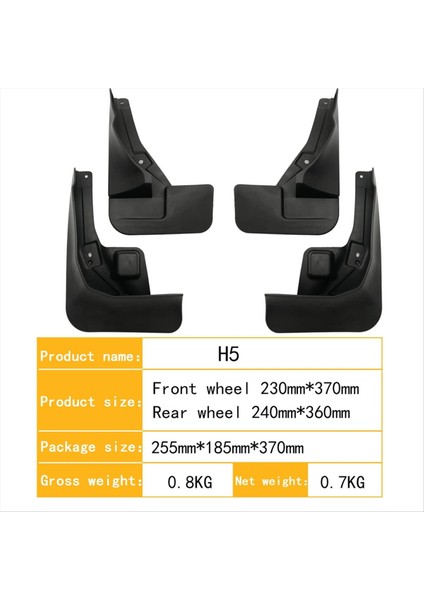 4 Adet Araba Çamurluk Ön Arka Tekerlek Çamurluk Sıçrama Korumaları Haval H5 2023 2024 Otomatik Aksesuarlar (Yurt Dışından) fırsatları