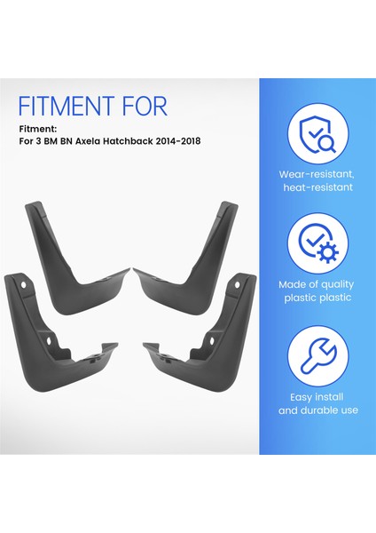 4pcs Mazda 3 Bm Bn Axela Hatchback 2014-2018 Çamurluk Çamur Guard Flep Splash Flaps Accessories (Yurt Dışından) fırsatları