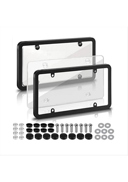 Kırılmaz Plaka Kabarcık Kapağı 4 Delikli Evrensel Aksesuar Abd Plaka Tutucu Şeffaf (Yurt Dışından)