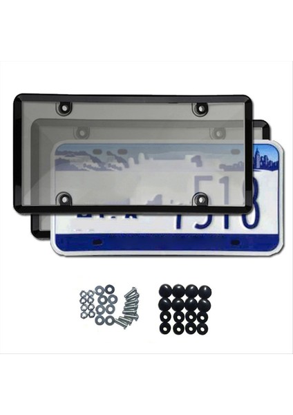 Kırılmaz Plaka Kabarcık Kapağı 4 Delikli Evrensel Aksesuar Abd Plaka Tutucu Şeffaf (Yurt Dışından) indirimleri