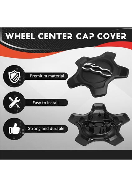 Araba Tekerlek Merkezi Kapağı Kapak 6AN68LXHAA 735626311 Fiat 500X 2016-2022 Toz Kapağı Araç Aksesuarları Siyah (Yurt Dışından) indirimleri