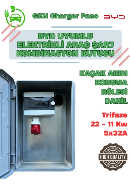 22 Kw 5/32 60X40X20 cm Byd Uyumlu Elektrikli Araç Şarj Cihazı Kombinasyon Kutusu