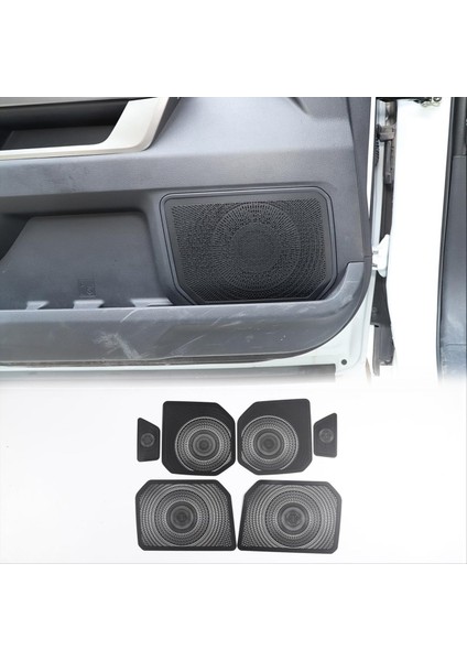 Toyota Tundra Sequoia Için Araba Iç Kapı Hoparlör Korna Kapak Trim Kiti 2022 2023 Paslanmaz Çelik Accessorise Balck (Yurt Dışından) indirimleri