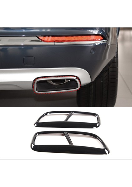 Siyah Paslanmaz Çelik Boru Boğaz Egzoz Çıkışları Volvo XC90 Dış Aksesuarlar Için Kuyruk Çerçevesi Döşeme Kapağı 2 Pcs (Yurt Dışından) indirimleri