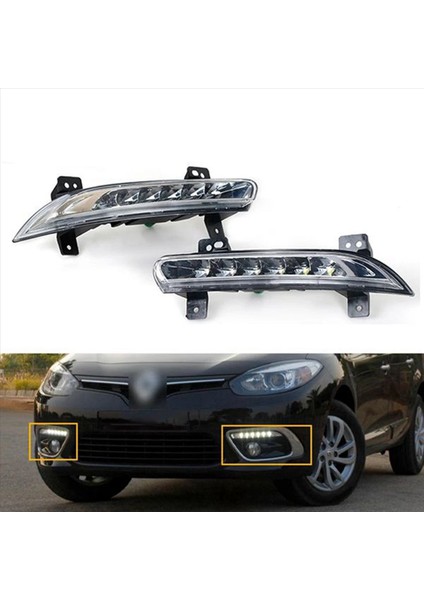 2x Araba Ön LED LED Drl Sis Işığı Renault Fluence 2014+ Otomatik Sürüş Lambası Gündüz Çalışan Işık Tampon Lambası (Yurt Dışından) fırsatları