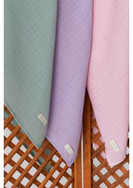 3’lü Pamuk Müslin Örtü Seti Kız Bebek (Pembe, Lila ve Nil Yeşili 3 Adet (75X85 Cm) fiyatları