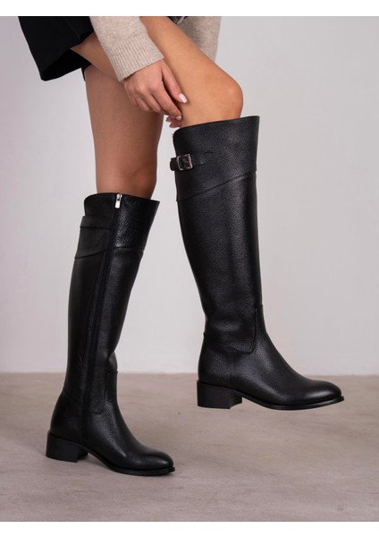 Bentley Siyah Hakiki Deri Çizme