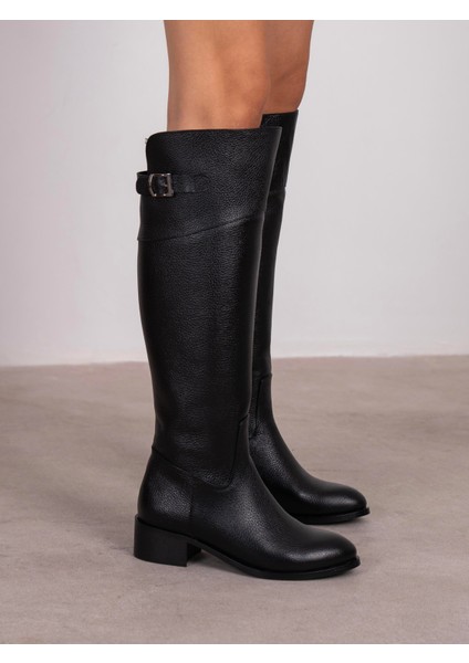 Bentley Siyah Hakiki Deri Çizme