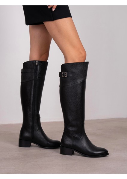 Bentley Siyah Hakiki Deri Çizme