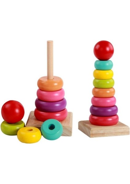 Renkli Ahşap Kule Oyunu, Zeka ve Algı Geliştirici Eğitici Oyuncak modelleri