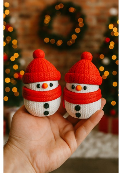 7 Parça Işıklı Yılbaşı Dekor Seti - Kardan Adam, Mumlu Çam Ağaçları, Tren - Yeşil/sarı