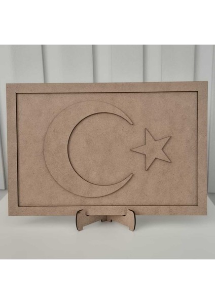 4'lü Ay Yıldız Türk Bayrağı Mozaik Seti, Çocuklar Için Eğlenceli Boyama Aktivitesi