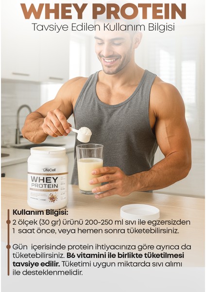 LifeCell Whey Protein Tozu | Kahve Aromalı | 33 Servis - 1000G indirimleri