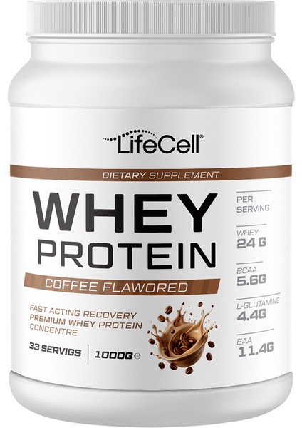 LifeCell Whey Protein Tozu | Kahve Aromalı | 33 Servis - 1000G