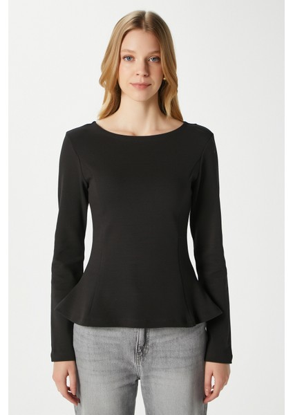 Kadın Runa Premium Siyah Peplum Bluz fiyatları