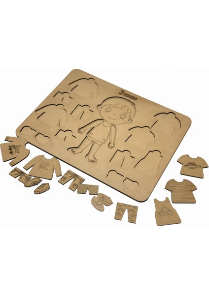 Ahşap Çocuk Eğitici Boyama ve Giydirme Puzzle Seti, Zeka Geliştirici Oyun fiyatları