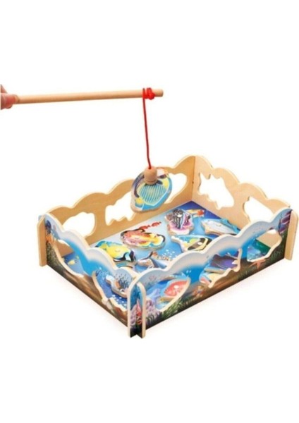 Ahşap Mıknatıslı Balık Tutma Oyunu Montessori, Eğlenceli ve Öğretici Çocuk Oyunu