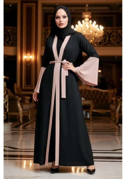 Neva Style - Kolları Detaylı Vizon Tesettür Abaya 55510V modelleri