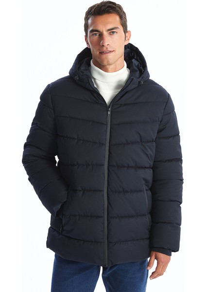 Yeni Sezon Standart Kalıp Kapüşonlu Erkek Şişme Mont