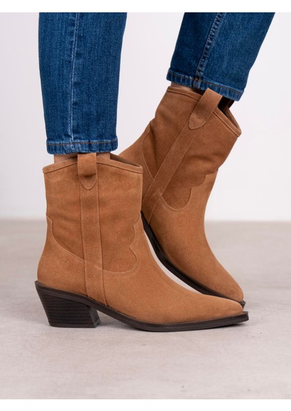 Medea Camel Süet Hakiki Deri Kadın Bot