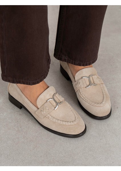 Bilora Bej Süet Hakiki Deri Kadın Makosen fiyatları