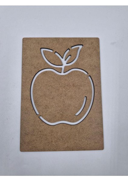 10 Adet Ahşap Meyve Figürleri, Montessori Çizim ve Etkinlik Seti, 20X14 cm