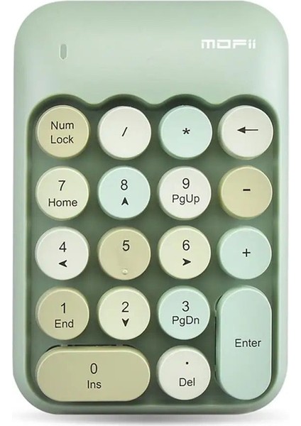 Renkli Daktilo Tarzı Vintage Kablosuz Wıreless Numeric Keypad 18 Tuşlu Sayısal Klavye Numpad