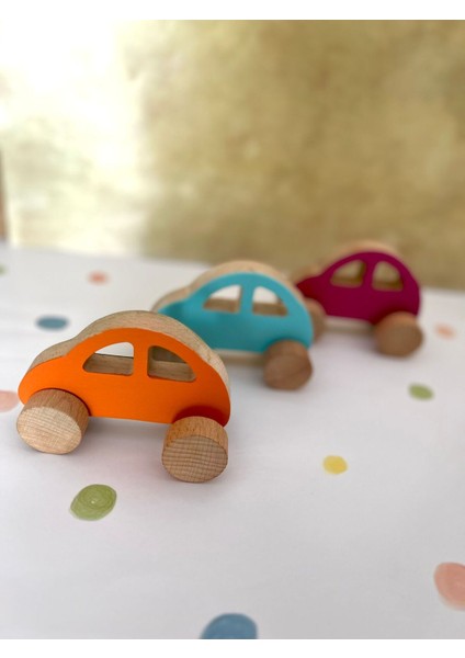 Sevimli Turuncu Ahşap Oyuncak Araba, Güvenle Oynayın! fiyatları
