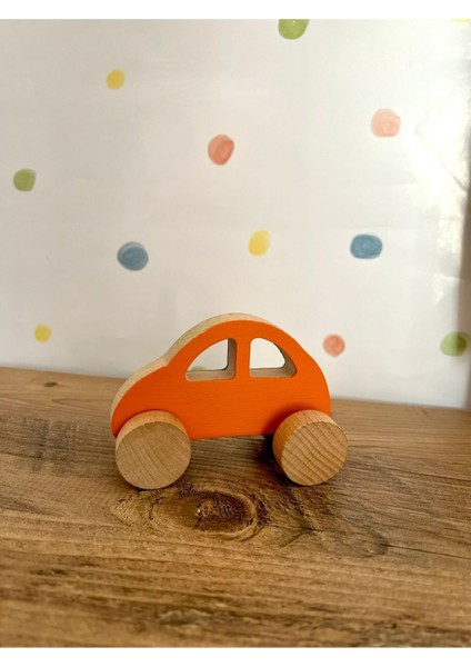 Sevimli Turuncu Ahşap Oyuncak Araba, Güvenle Oynayın! fırsatları
