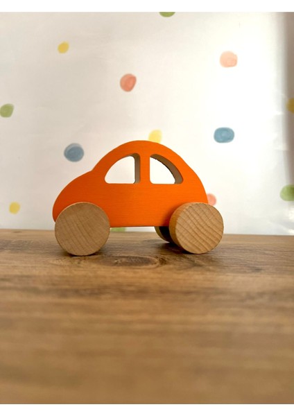 Sevimli Turuncu Ahşap Oyuncak Araba, Güvenle Oynayın! indirimleri
