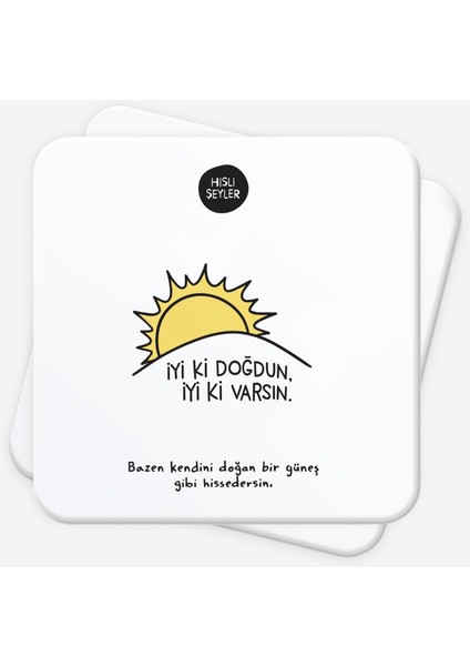 Iyi Ki Doğdun 2'li Bardak Altlığı Seti