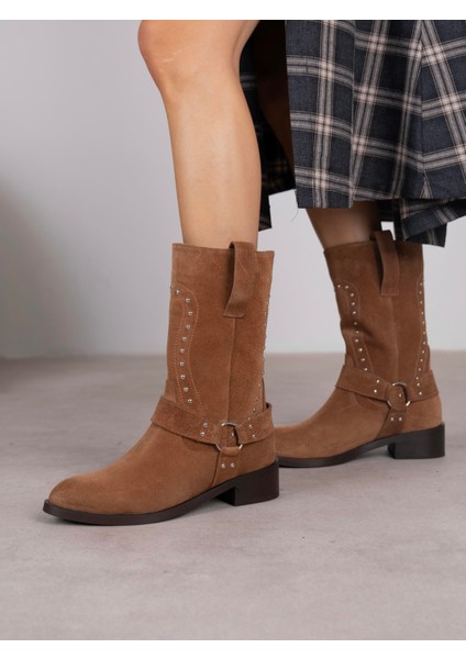 Vocal Camel Süet Troklu Hakiki Deri Kadın Bot