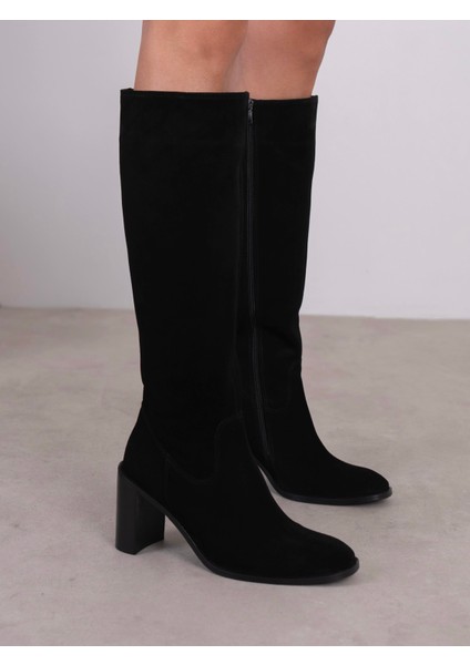 Zandra Siyah Süet Hakiki Deri Kadın Çizme fırsatları