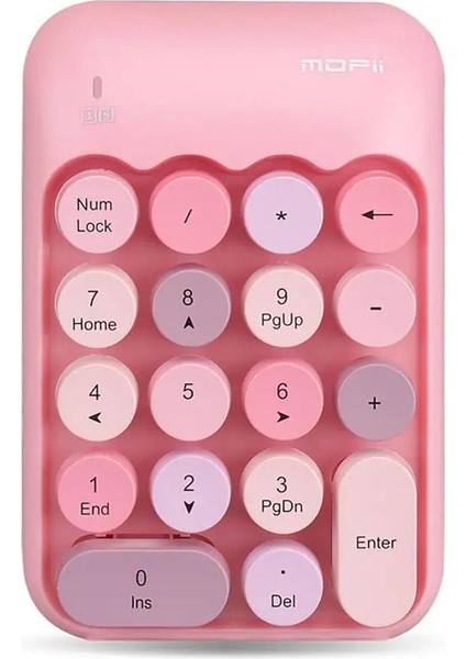 Renkli Daktilo Tarzı Vintage Kablosuz Wıreless Numeric Keypad 18 Tuşlu Sayısal Klavye Numpad