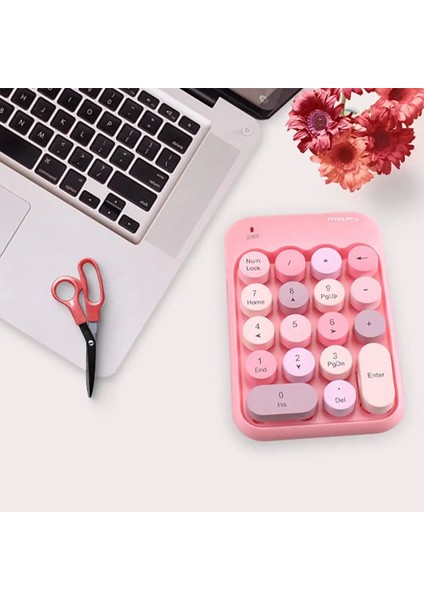 Renkli Daktilo Tarzı Vintage Kablosuz Wıreless Numeric Keypad 18 Tuşlu Sayısal Klavye Numpad modelleri