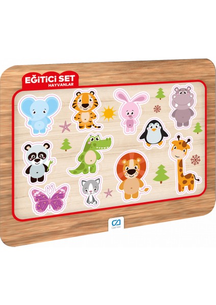 Çocuklar Için Renkli Ahşap Puzzle Eğitici Setler Harfler, Hayvanlar, Sayılar, Taşıtlar