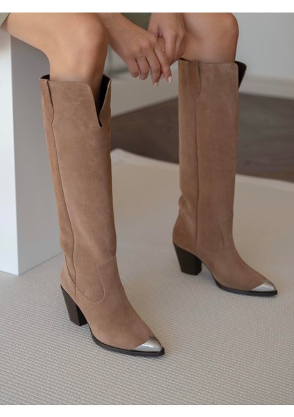 Bradley Camel Süet Hakiki Deri Çizme