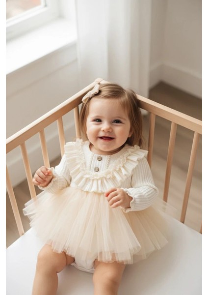 Mery Uzun Kollu Özel Gün Bayramlık Kız Bebek Elbise