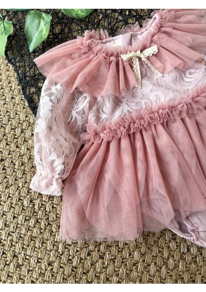 Cora Romper Tütülü Özel Gün Uzun Kollu Kız Bebek Elbise fiyatları