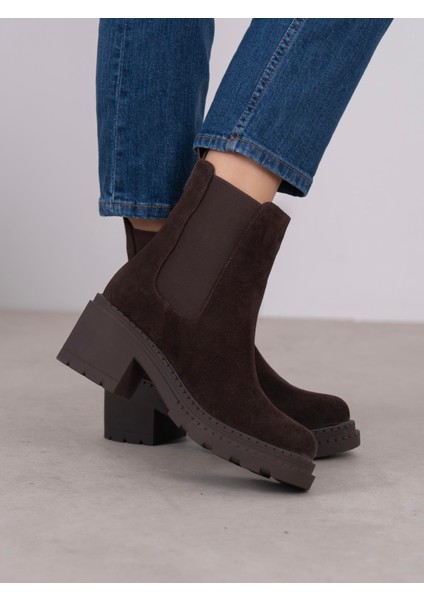 Olyana Kahve Süet Hakiki Deri Kadın Bot fırsatları