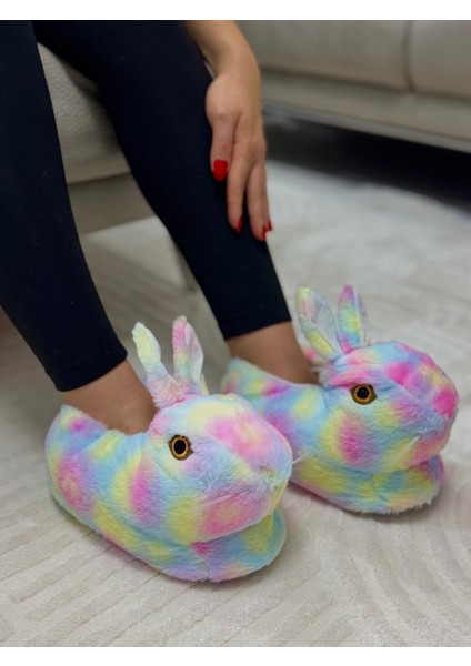 Tavşan Model Kaymaz Taban Rahat ve Konforlu Kışlık Kadın Panduf