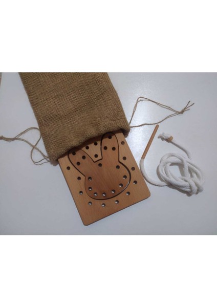 Kahverengi Tavşan Puzzle Ip Geçirme, Eğlenceli ve Rahat Kullanım