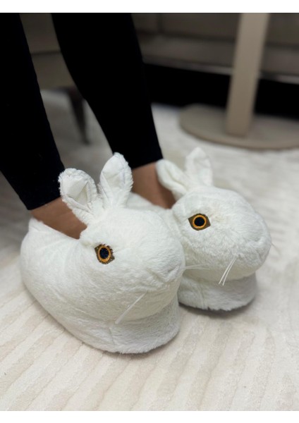 Tavşan Model Kaymaz Taban Rahat ve Konforlu Kışlık Kadın Panduf