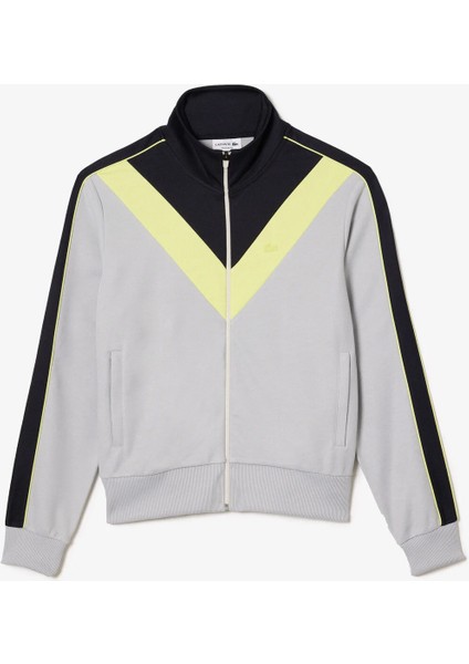 Erkek Regular Fit Fermuarlı Renk Bloklu Gri Sweatshirt fırsatları