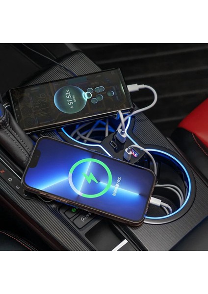 Honda Civic Için Araba Su Kupası Tutucu Ortam Işığı 11TH 2021-2024 Hatchback Merkezi Kontrol Hızlı Şarj Genişleme Dock (Yurt Dışından) modelleri